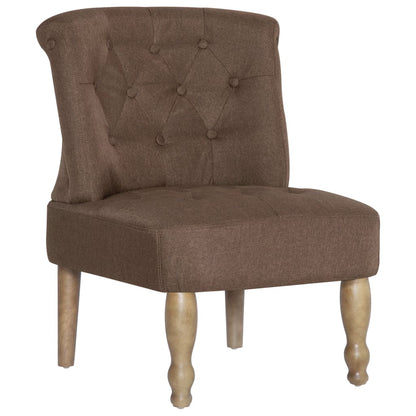 French Chairs 2 pcs Brown Fabric