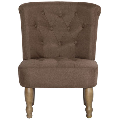 French Chairs 2 pcs Brown Fabric