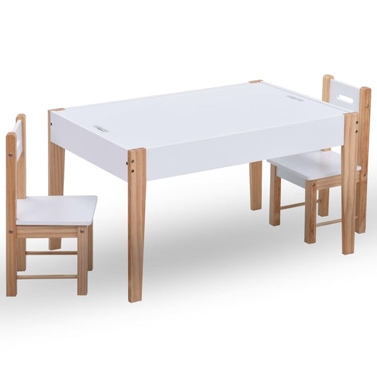Kids Black & White Chalkboard Table & Chair Set - 3 Piece Set