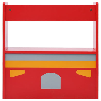 Fire Truck Design 3-Piece Kids Wood Table & Chair Set