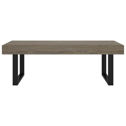 Coffee Table Grey and Black 120x60x40 cm MDF and Iron