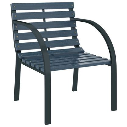 Elegant Grey Wood Garden Chairs - 2 Piece Outdoor Seating Set