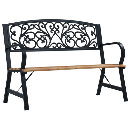 Elegant 120cm Wood Garden Bench - Natural Finish Outdoor Seating