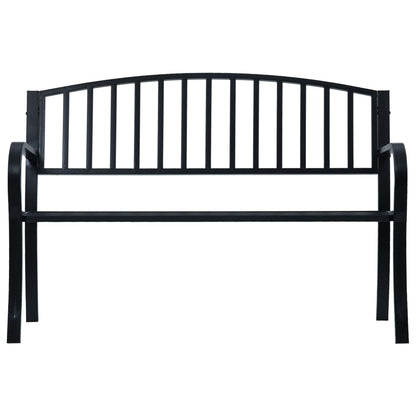 Black Steel Garden Bench - 125 cm, Durable and Stylish Seating