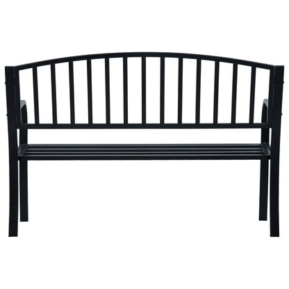 Black Steel Garden Bench - 125 cm, Durable and Stylish Seating