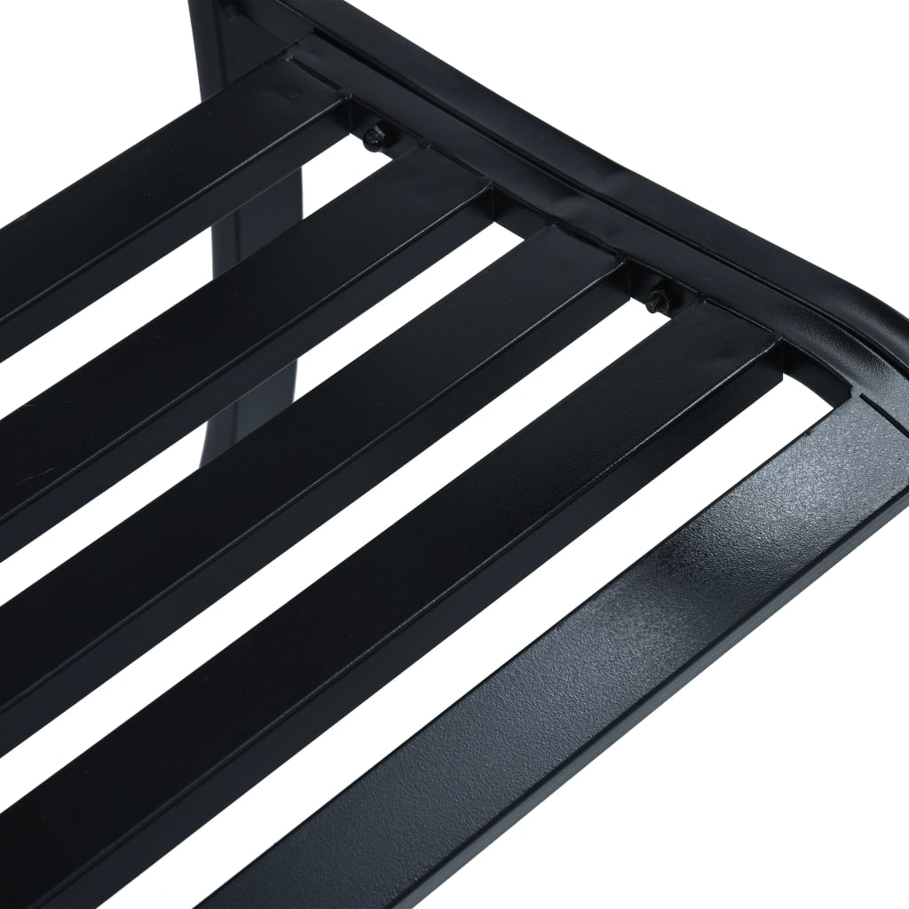 Elegant Black Steel Garden Bench, 125 cm - Durable Outdoor Seating