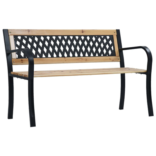 Elegant 120 cm Wooden Garden Bench - Natural Finish