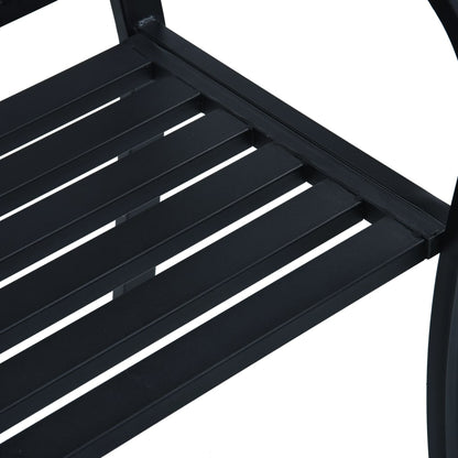 Elegant Black Steel Garden Bench, 125 cm - Durable Outdoor Seating