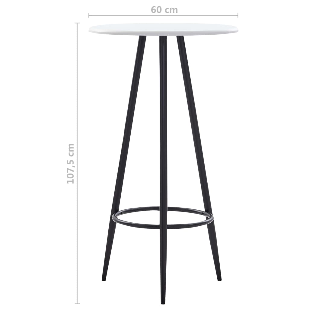 Sleek White Bar Table 60x107.5 cm MDF - Modern & Stylish Design