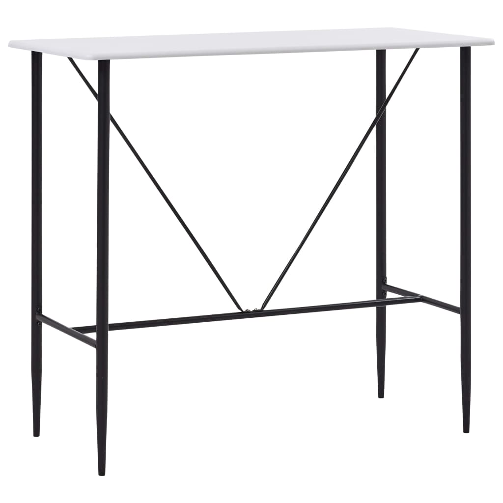 Stylish White Bar Table 120x60x110 cm MDF - Modern & Durable
