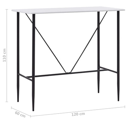 Stylish White Bar Table 120x60x110 cm MDF - Modern & Durable