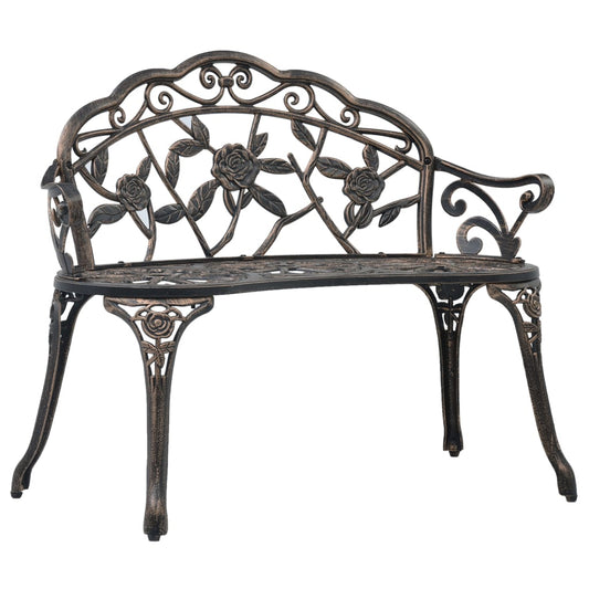 Elegant 100cm Bistro Bench in Bronze Cast Aluminium