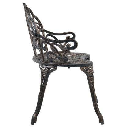 Elegant 100cm Bistro Bench in Bronze Cast Aluminium