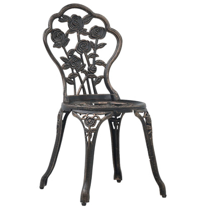 Elegant Bronze Cast Aluminium Bistro Chairs - Set of 2