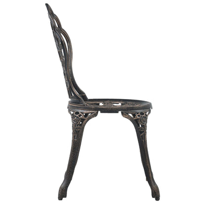 Elegant Bronze Cast Aluminium Bistro Chairs - Set of 2