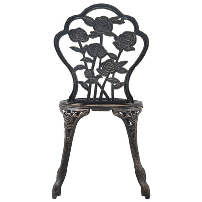 Elegant Bronze Cast Aluminium Bistro Chairs - Set of 2
