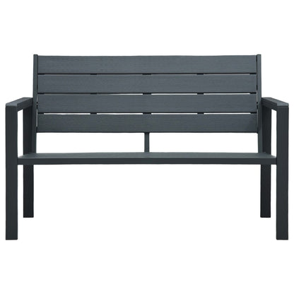 Stylish 120 cm Grey HDPE Garden Bench with Wood Look Finish