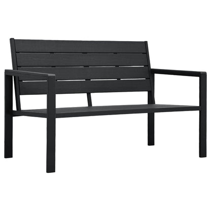 HDPE Black Wood Look Garden Bench 120cm - Stylish & Durable