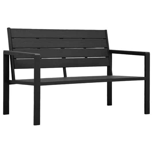 HDPE Black Wood Look Garden Bench 120cm - Stylish & Durable