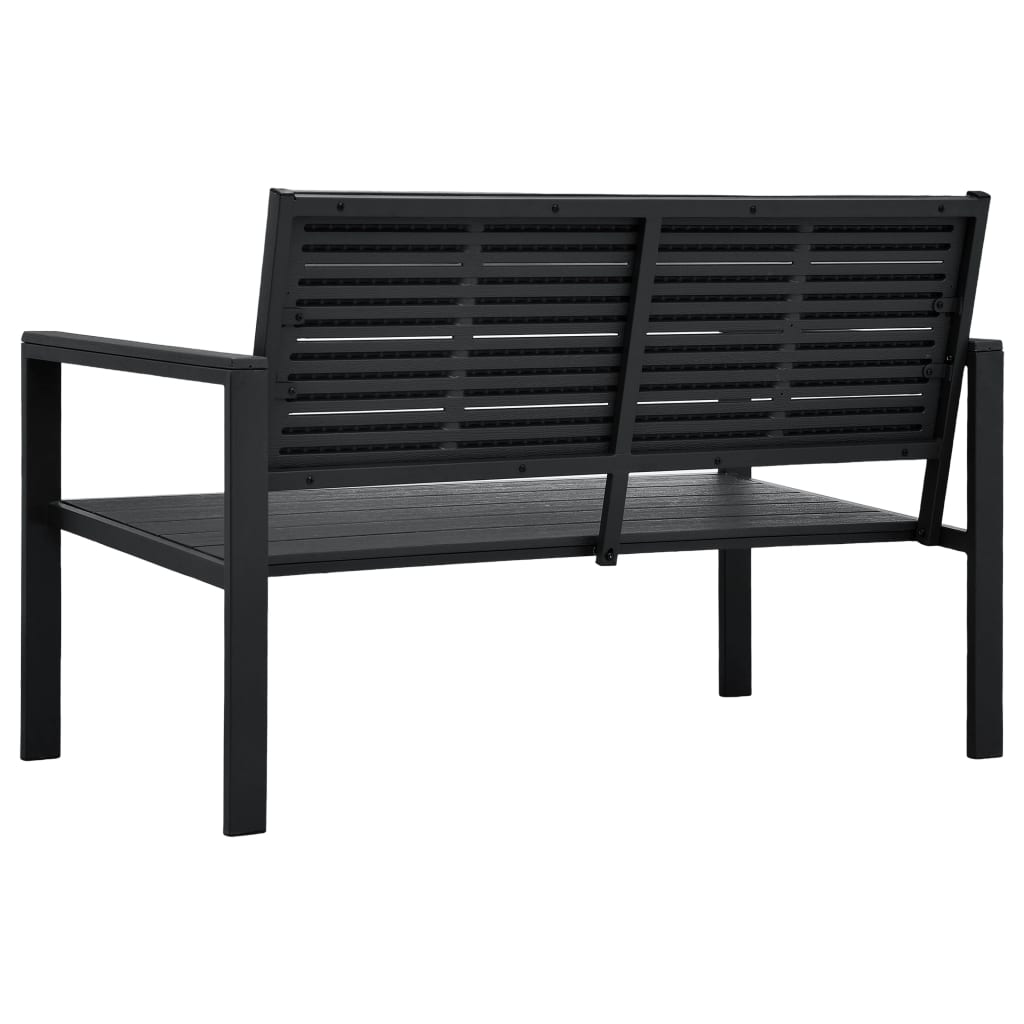 HDPE Black Wood Look Garden Bench 120cm - Stylish & Durable