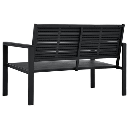 HDPE Black Wood Look Garden Bench 120cm - Stylish & Durable