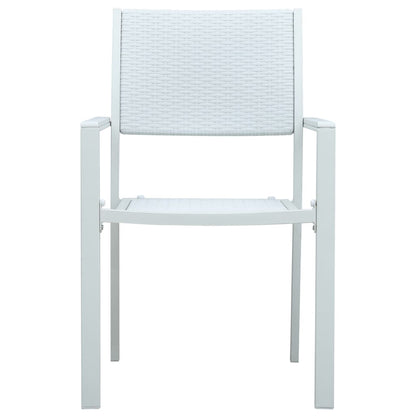 4-Piece White Plastic Rattan Look Garden Chairs Set