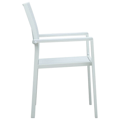 4-Piece White Plastic Rattan Look Garden Chairs Set