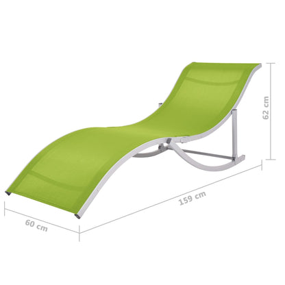 Green Textilene Folding Sun Loungers Set of 2 - Durable & Stylish