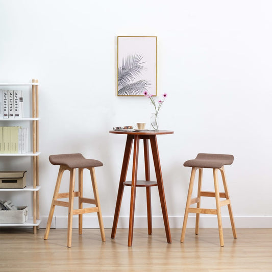 Bar Stools 2 pcs Taupe Fabric