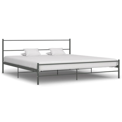 vidaXL Super King Grey Metal Bed Frame 180x200 cm - No Mattress