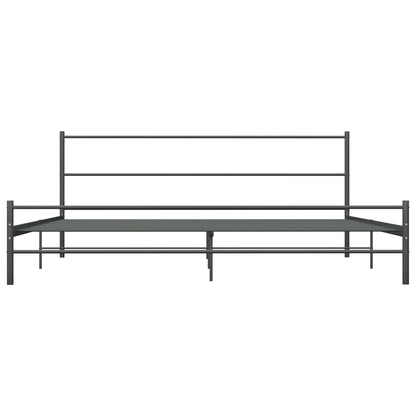 vidaXL Super King Grey Metal Bed Frame 180x200 cm - No Mattress