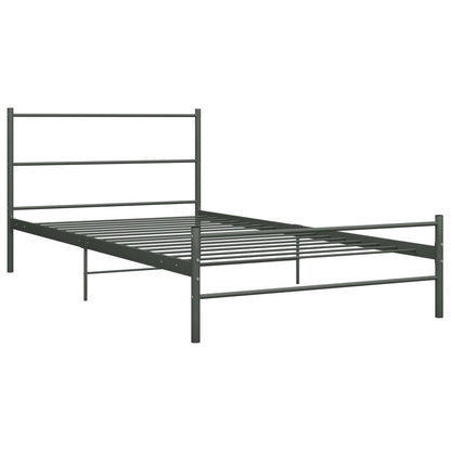 Grey Metal VidaXL Bed Frame 100x200 cm - No Mattress Included