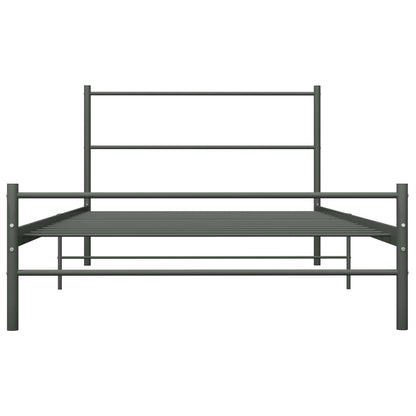 Grey Metal VidaXL Bed Frame 100x200 cm - No Mattress Included