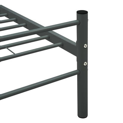 Grey Metal VidaXL Bed Frame 100x200 cm - No Mattress Included