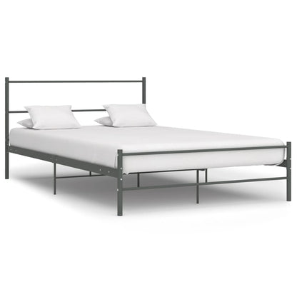vidaXL Grey Metal Bed Frame 120x200 cm - No Mattress Included
