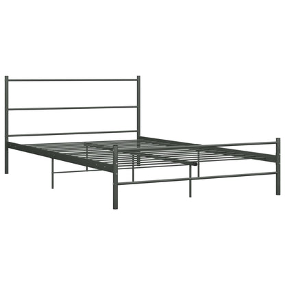 vidaXL Grey Metal Bed Frame 120x200 cm - No Mattress Included