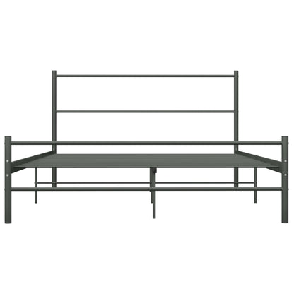vidaXL Grey Metal Bed Frame 120x200 cm - No Mattress Included