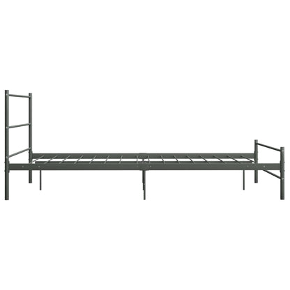 vidaXL Grey Metal Bed Frame 120x200 cm - No Mattress Included