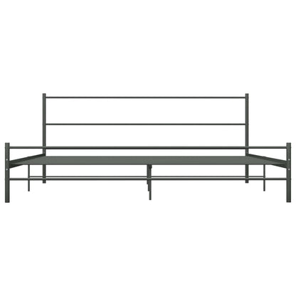 vidaXL Grey Metal Bed Frame 200x200 cm - No Mattress Included