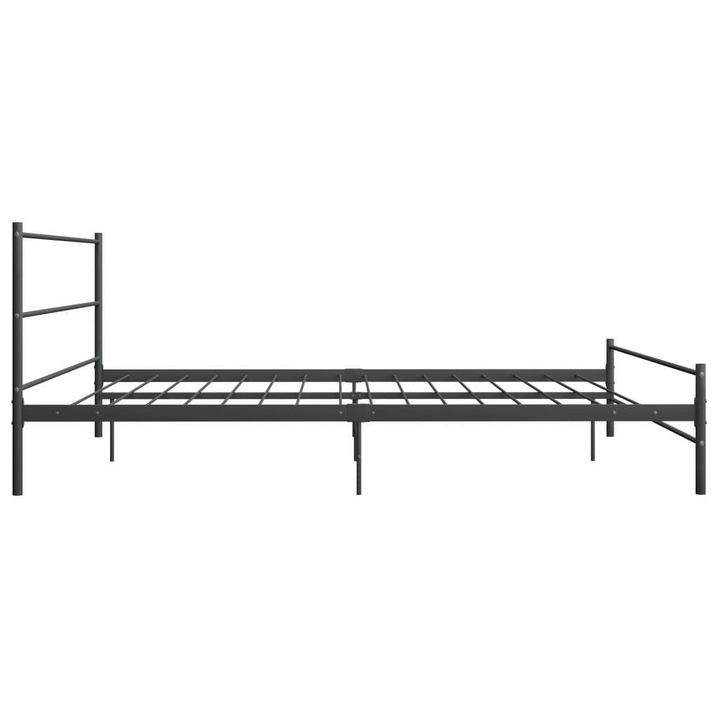 vidaXL Grey Metal Bed Frame 200x200 cm - No Mattress Included