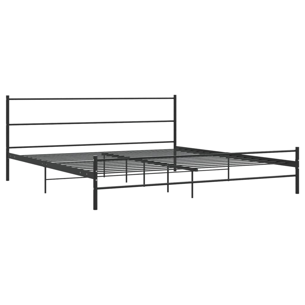vidaXL Black Metal Super King Bed Frame 180x200cm - No Mattress