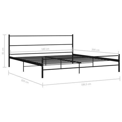 vidaXL Black Metal Super King Bed Frame 180x200cm - No Mattress