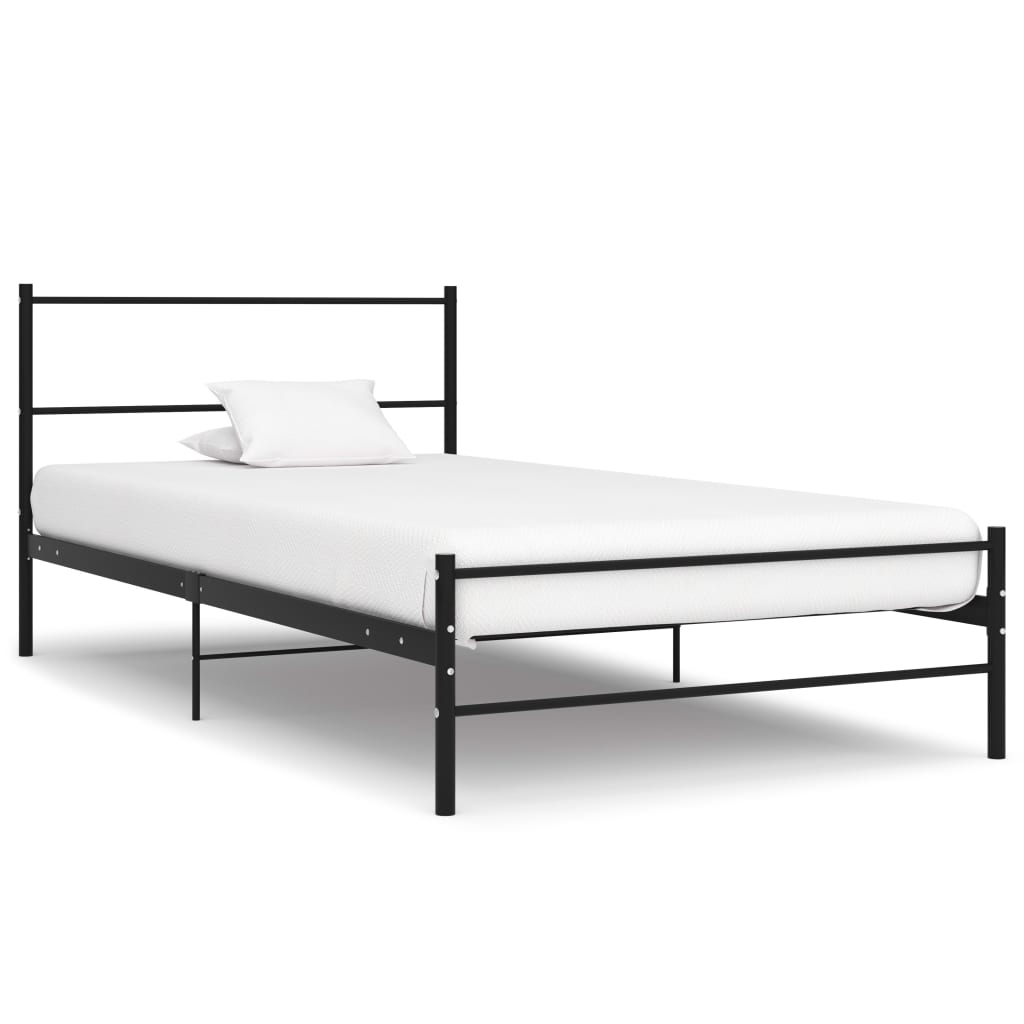 Black Metal Bed Frame 100x200 cm by vidaXL - No Mattress Included