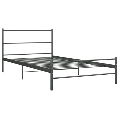 Grey Metal Bed Frame 90x200 cm - Durable & Stylish Design