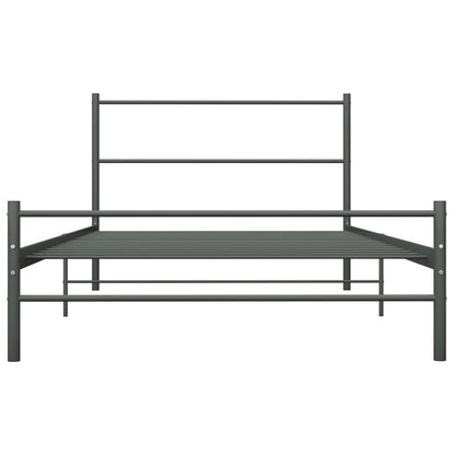 Grey Metal Bed Frame 90x200 cm - Durable & Stylish Design