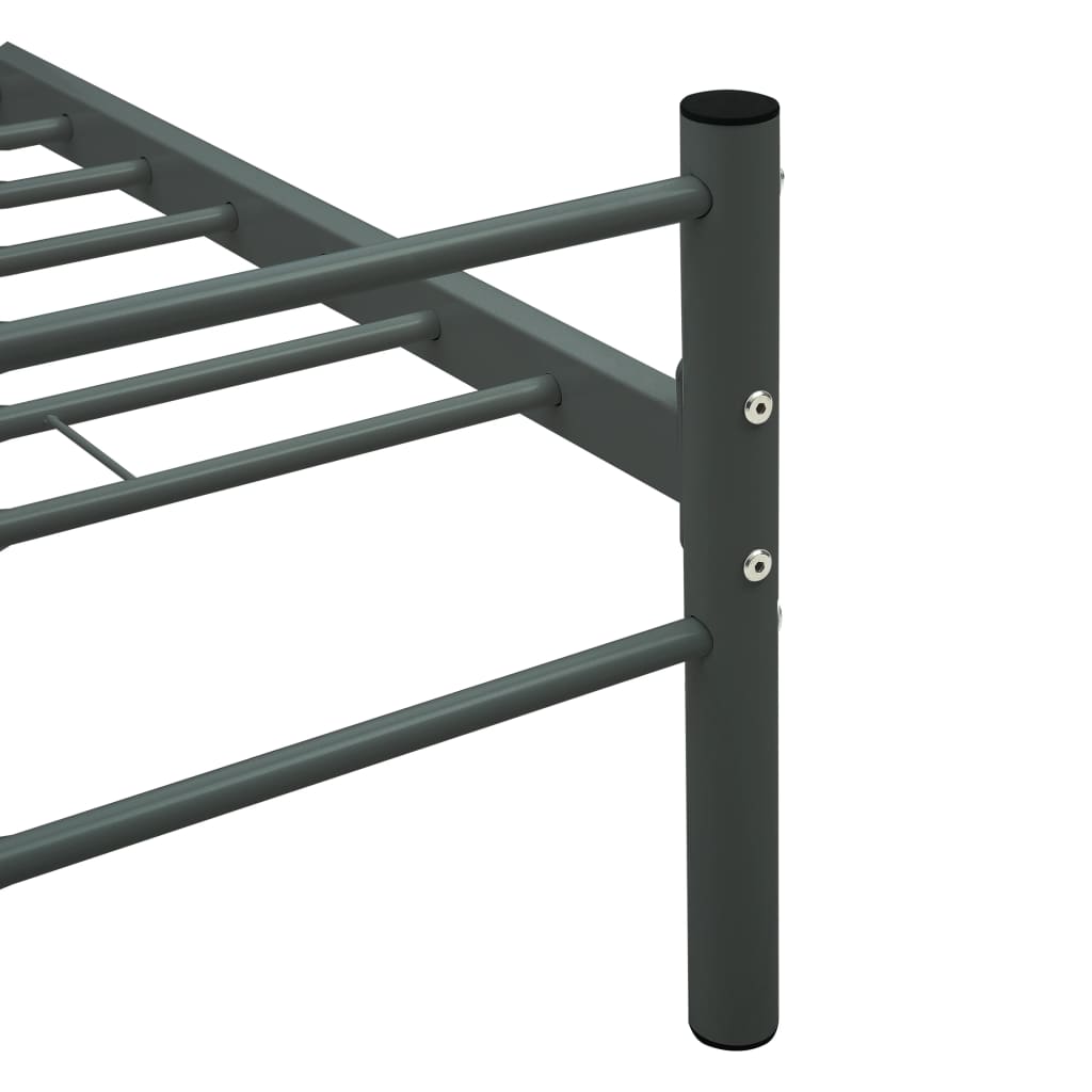 Grey Metal Bed Frame 90x200 cm - Durable & Stylish Design