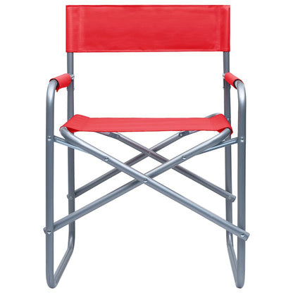 Red Steel Director's Chairs Set of 2 - Stylish & Durable Seating