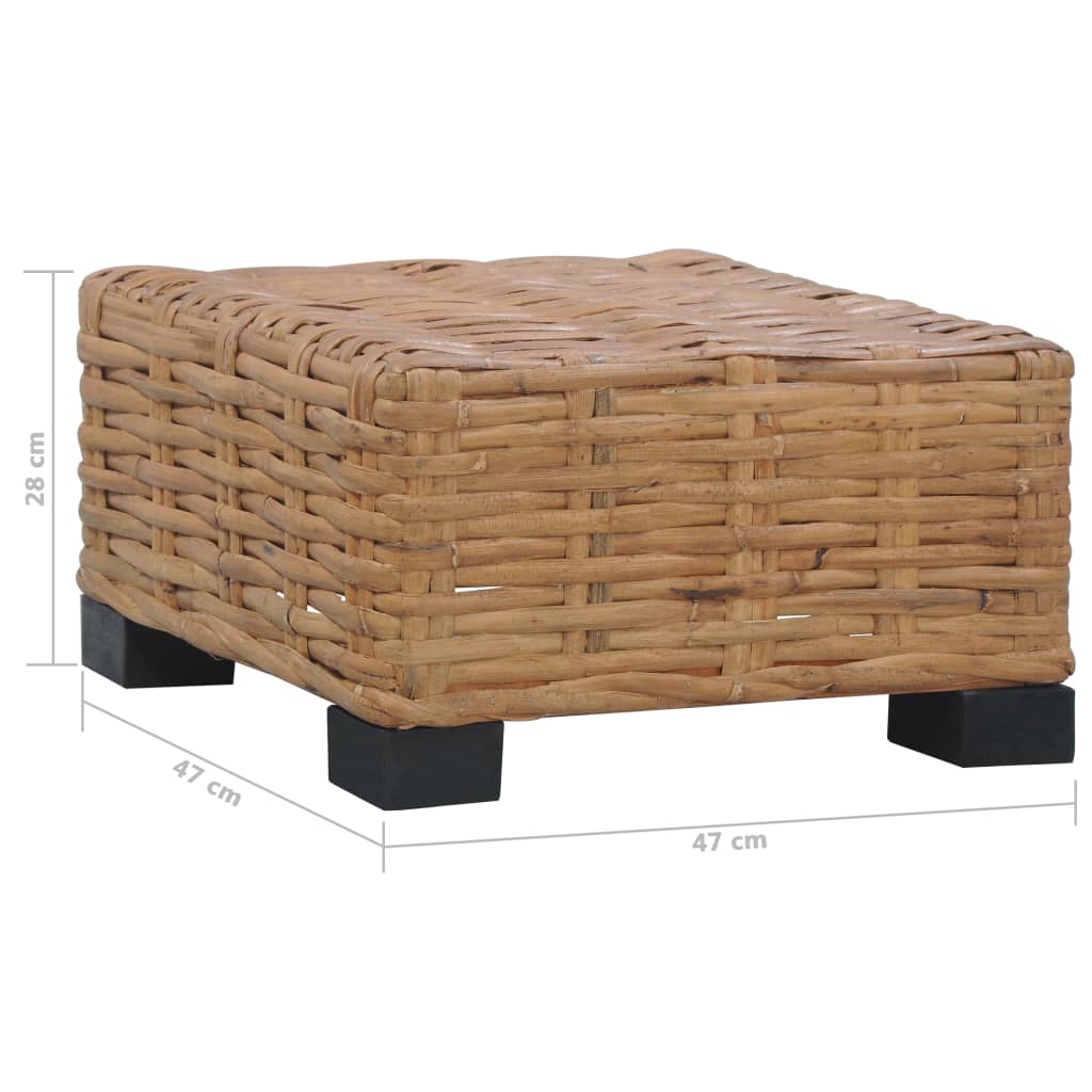 Natural Rattan Coffee Table 47x47x28 cm - Stylish & Durable Design