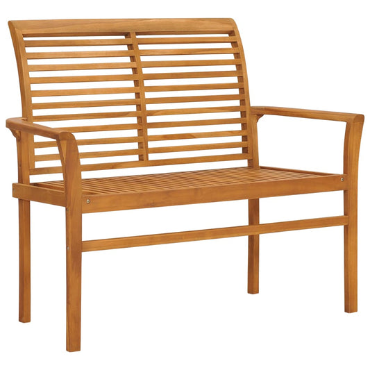 Solid Teak Wood Garden Bench - 112 cm, Durable & Stylish Seating