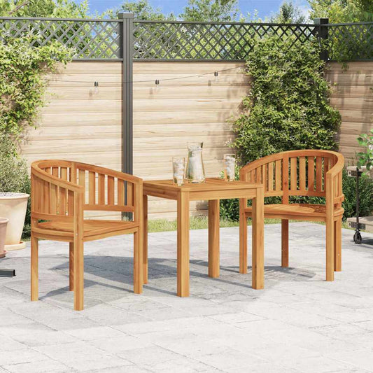 Solid Teak Wood Banana Chairs Set of 2 - Durable & Stylish